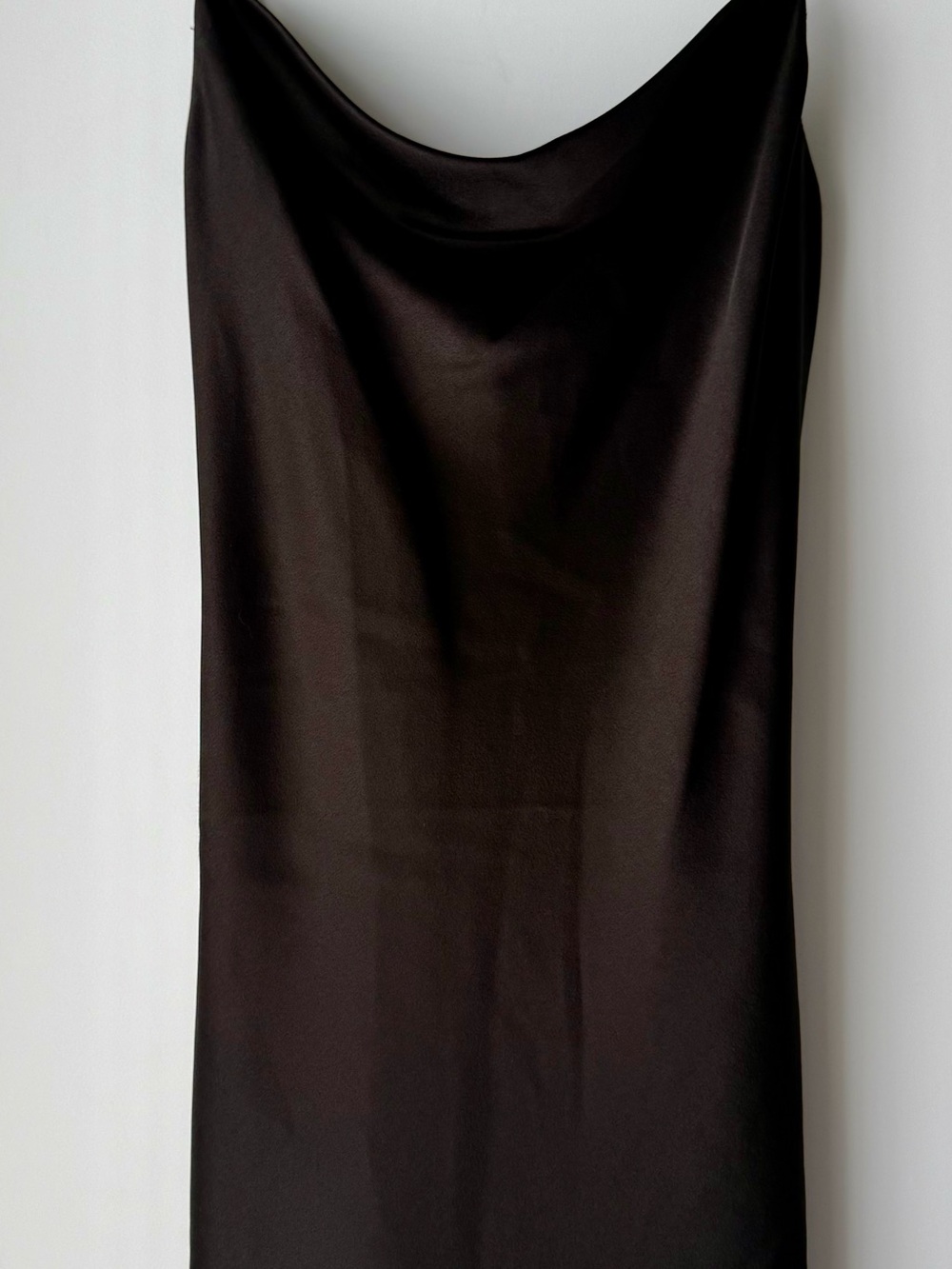 Alice + Olivia Black Satin Cowl-Neck Mini Dress